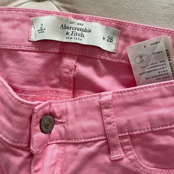 Bundle of 2: Abercrombie & Fitch Wn's Skinny Sz 2-26W, Pink/30", Red/29" Inseam - Picture 5 of 6
